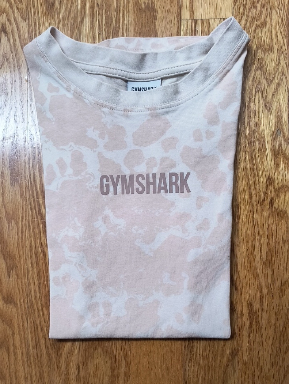 Gymshark Beige Camo Logo Tee, Men's Small